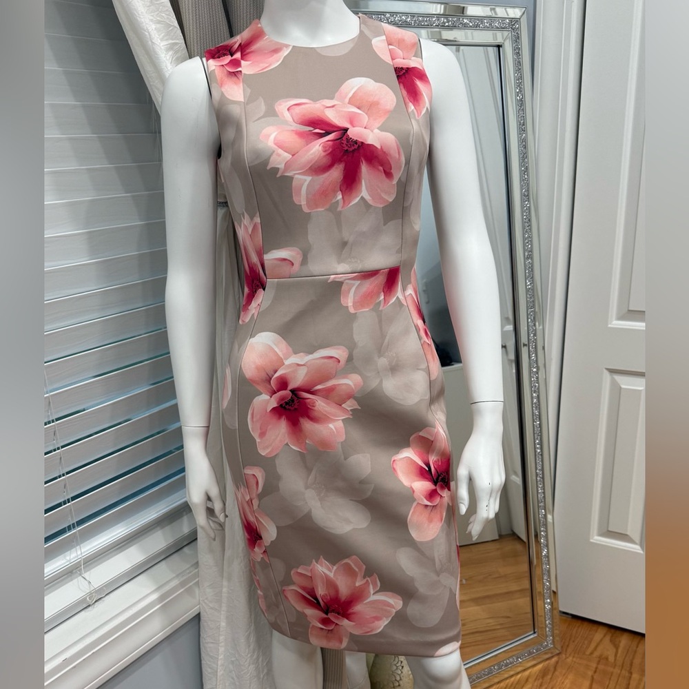 Banana Republic Pink Floral Midi Dress